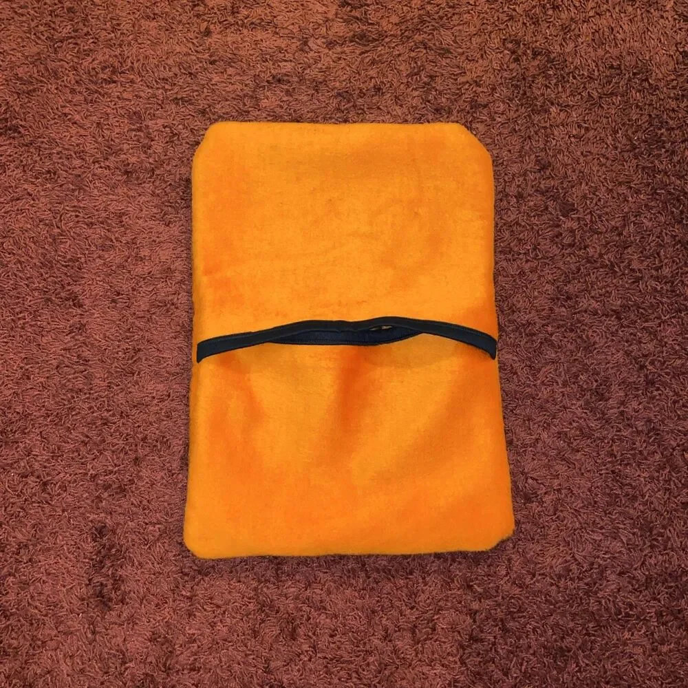Vintage Harley Davidson Pillow Case Orange Black Soft Fleece 25x17” Made In USA